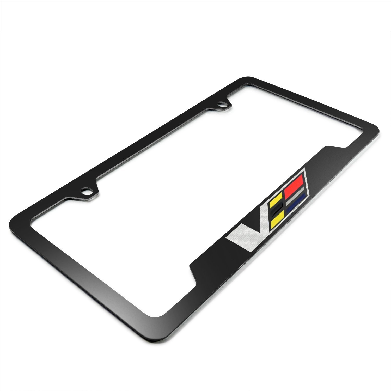 thumbnail image 2 of Cadillac V-Series Black Metal License Plate Frame - Full-Color V Logo For CTS-V, ATS-V, CT4-V, CT5-V 2 of 3